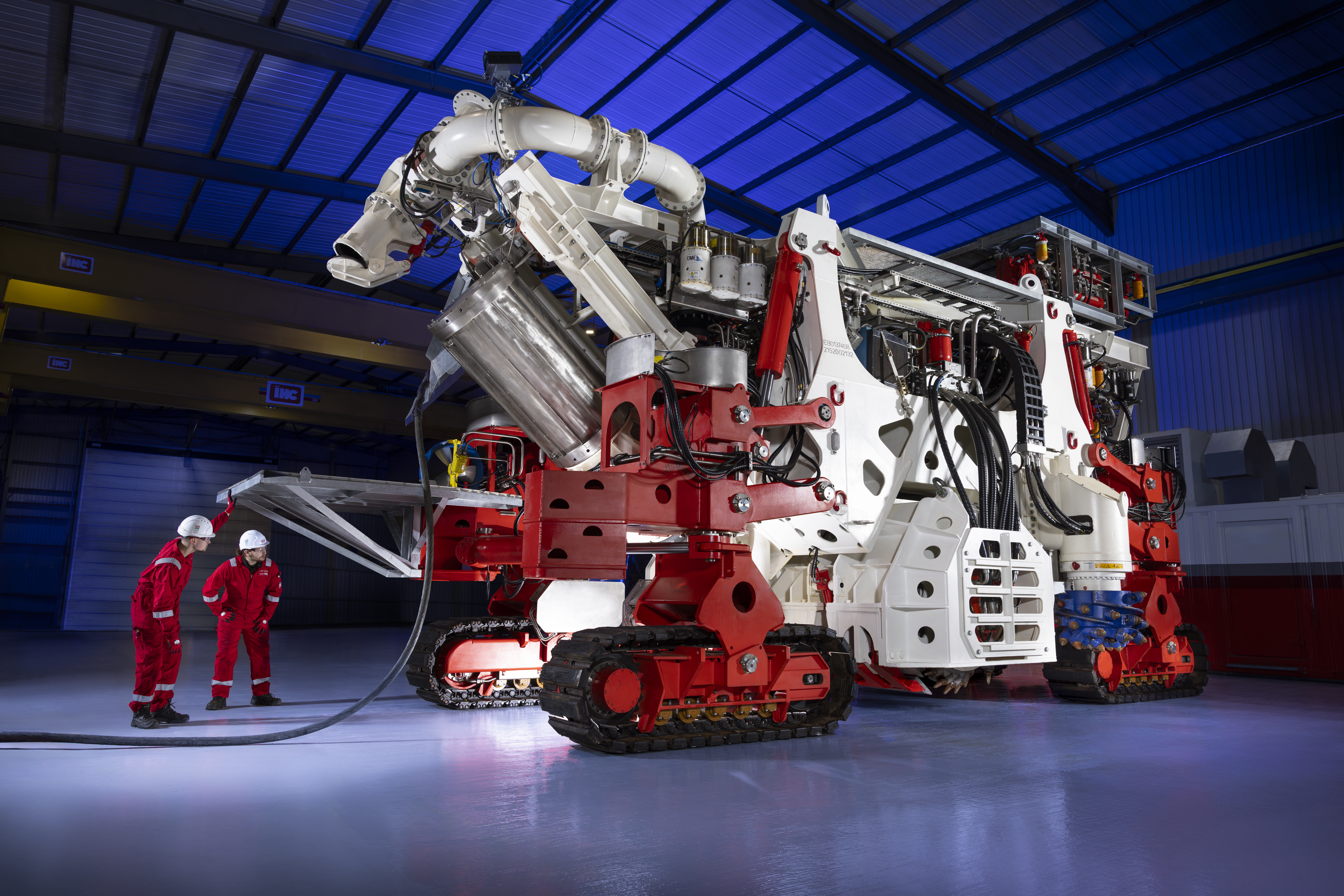 Checking underwater mining crawler