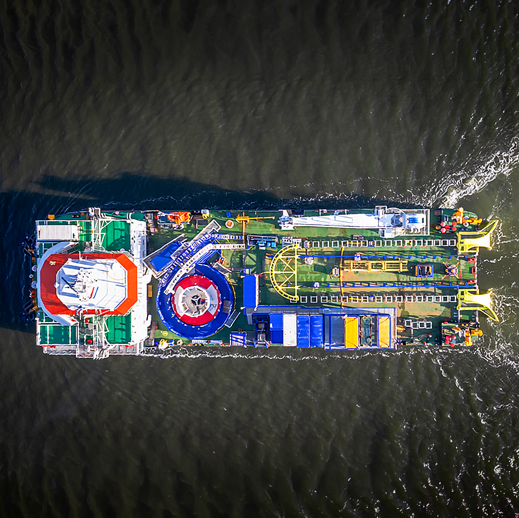 Aerial view of CURO vessel