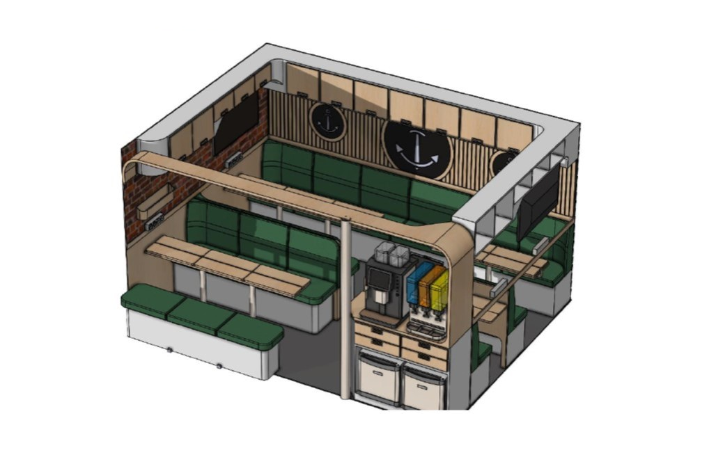 Cafeteria top view 