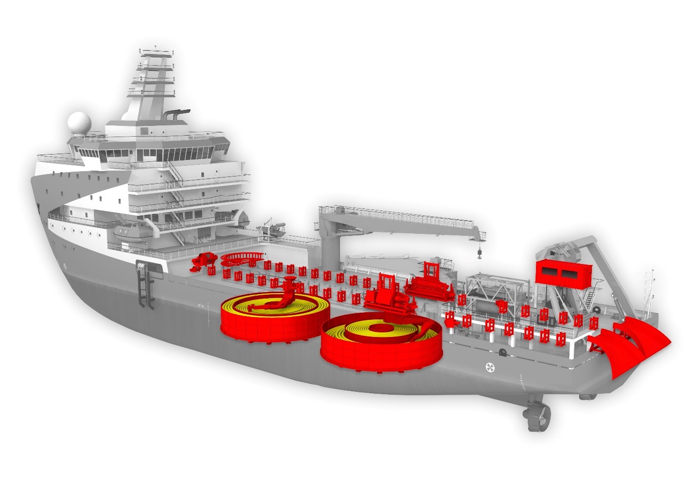 Rendered image of cable lay vessel