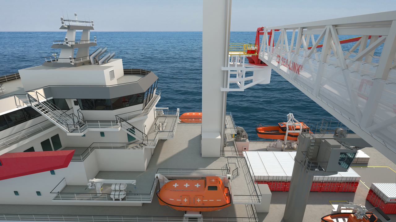 Gangway on vessel