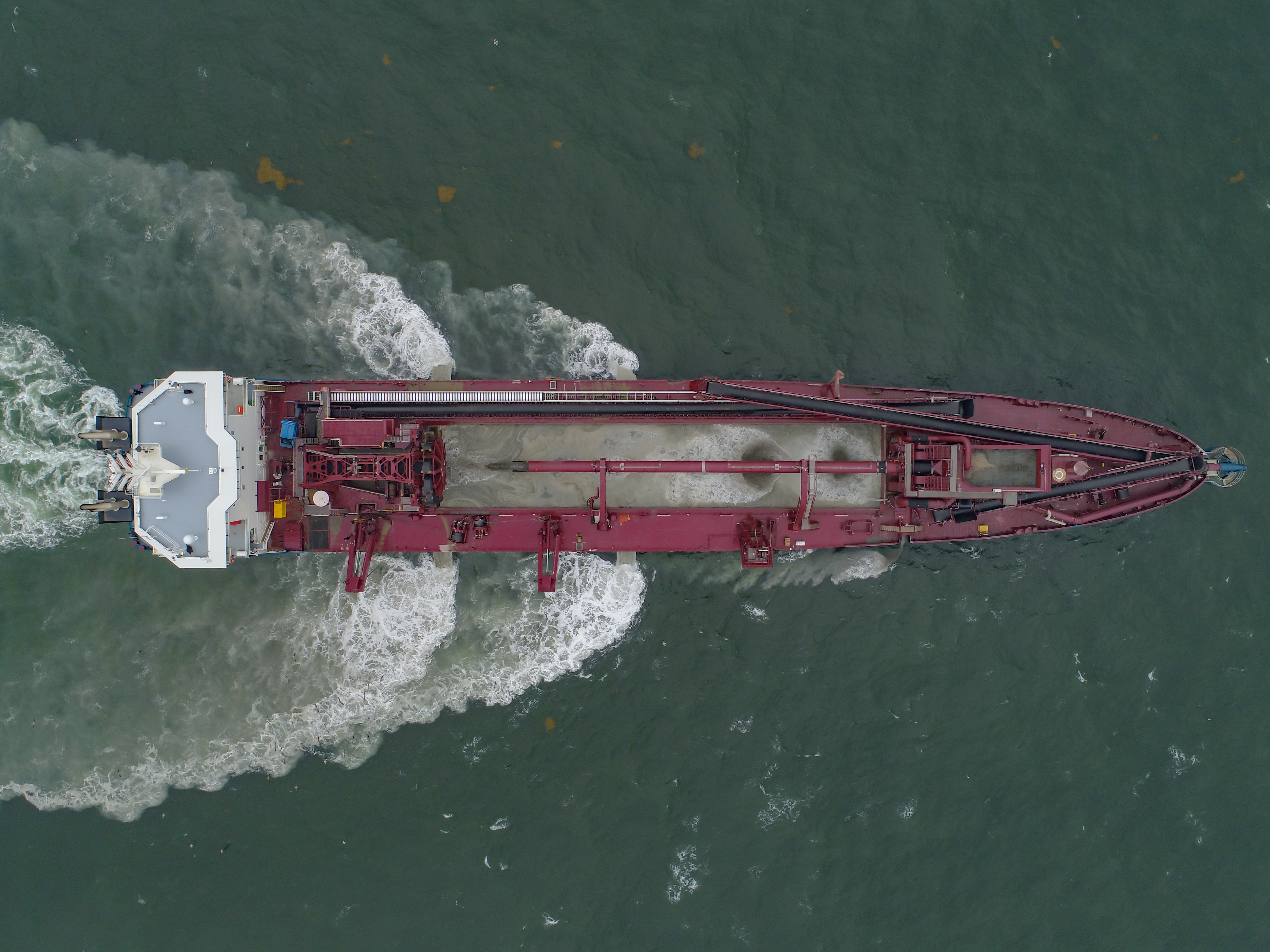 Aggregates dredger DC Orisant seen from above