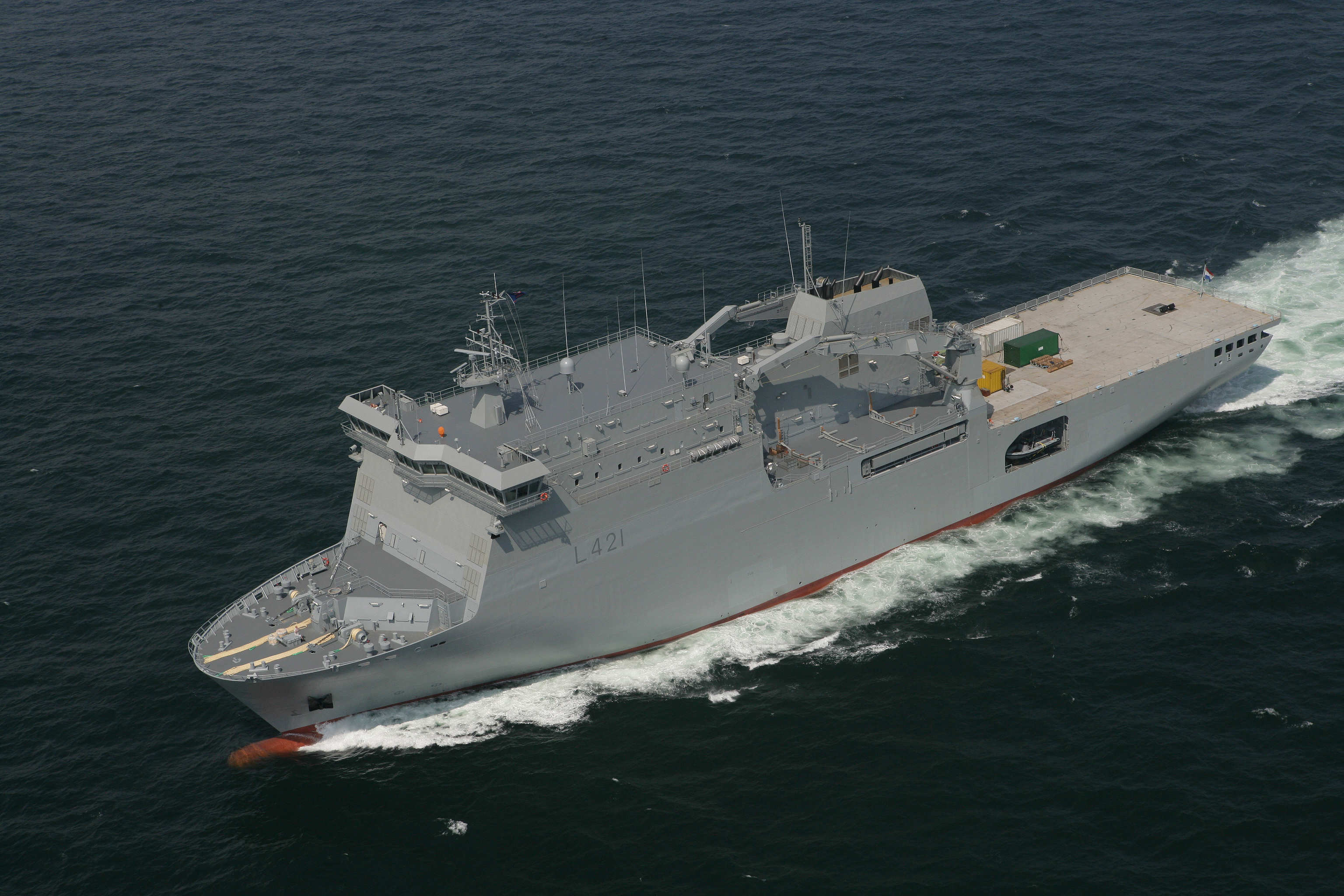 Sailing multi-role vessel HNMZS Canterbury for New Zaeland navy built by Royal IHC