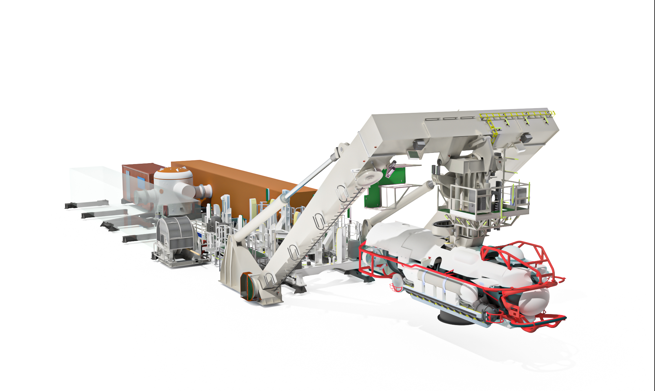 LARS for submarine rescue system artist impression of launch and recovery system for submarine rescue system