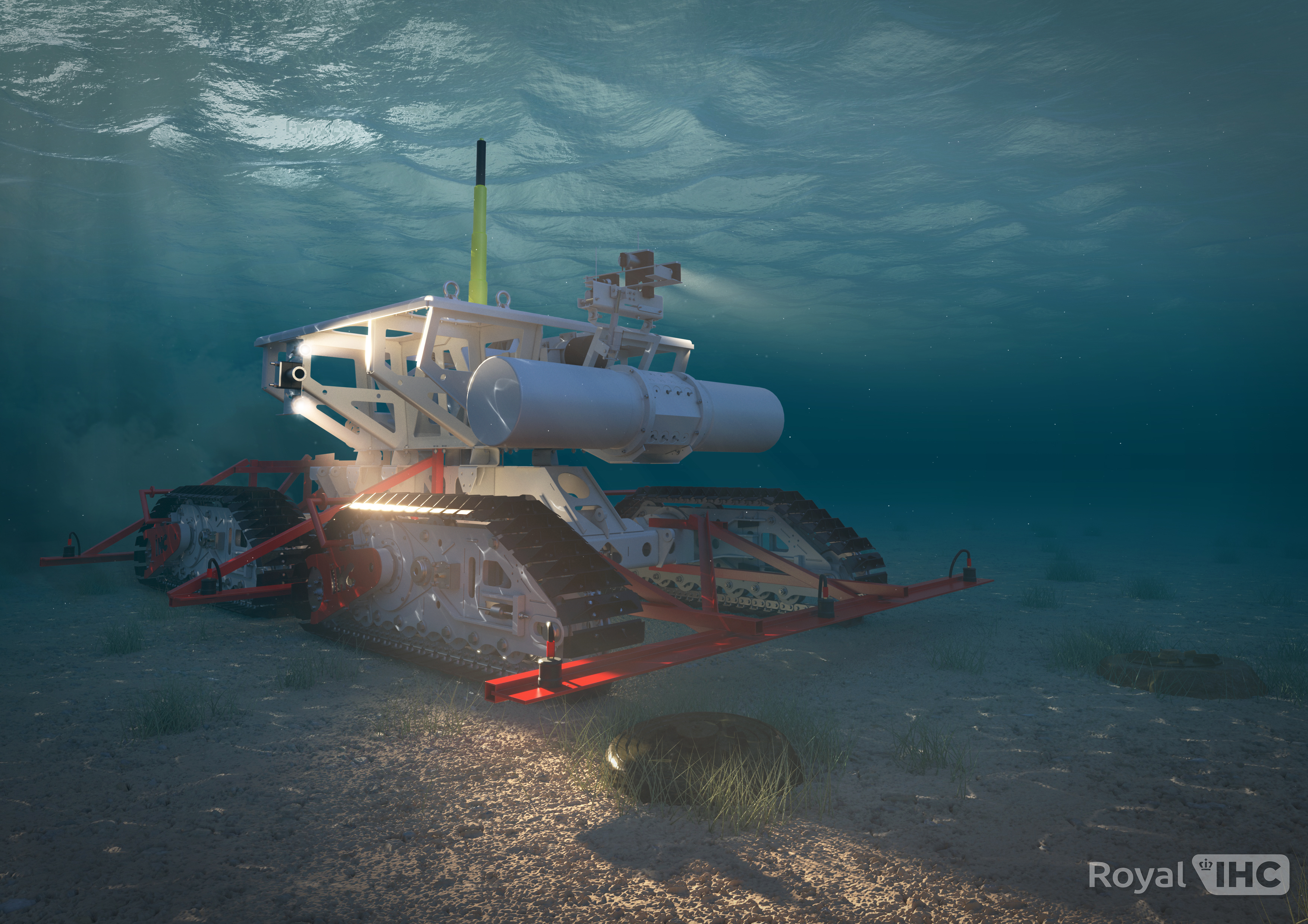 Seabed crawler for mine countermeasures