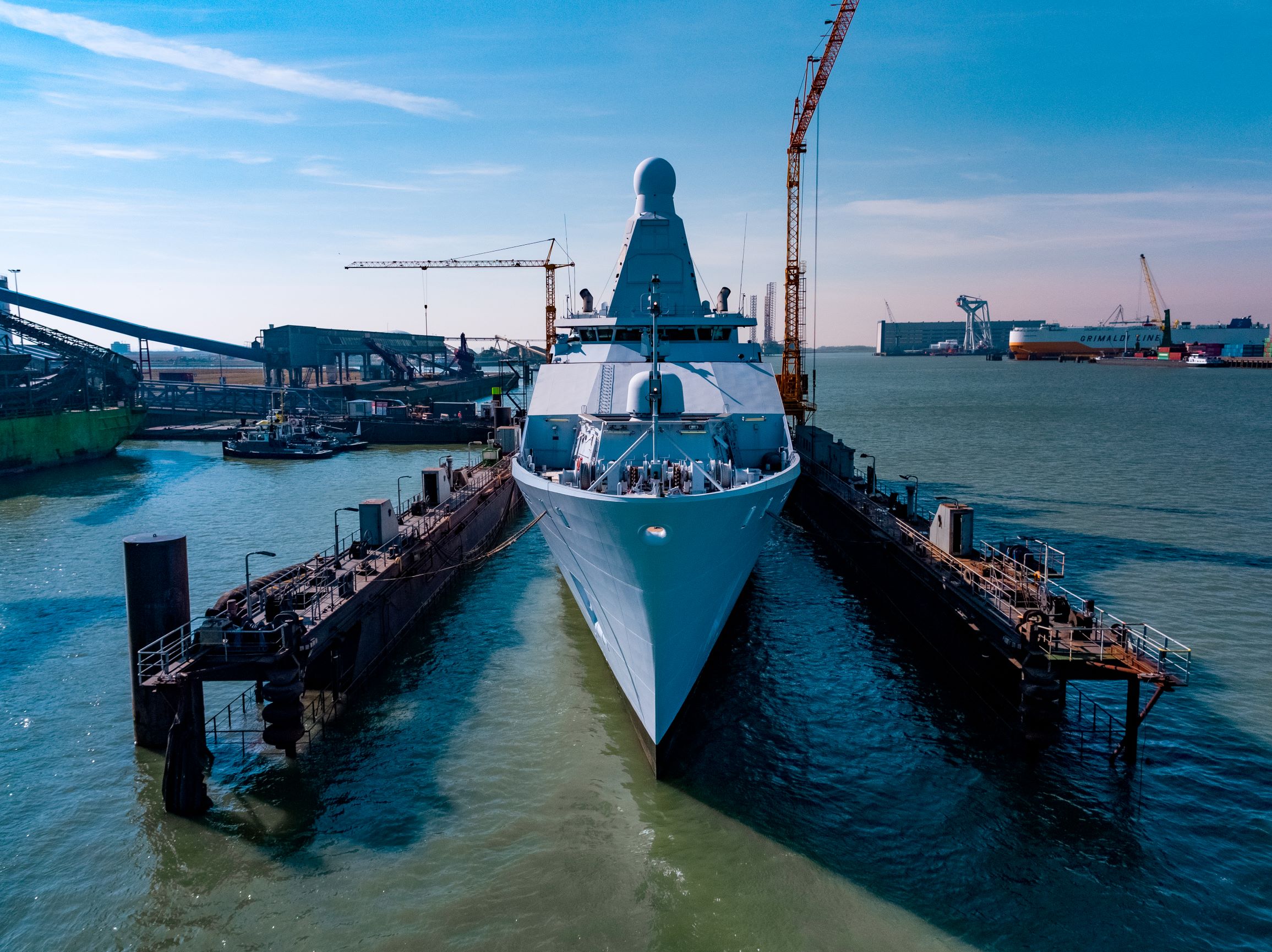 Patrol vessel HNLMS Groningen in dock HNLMS Groningen in dock