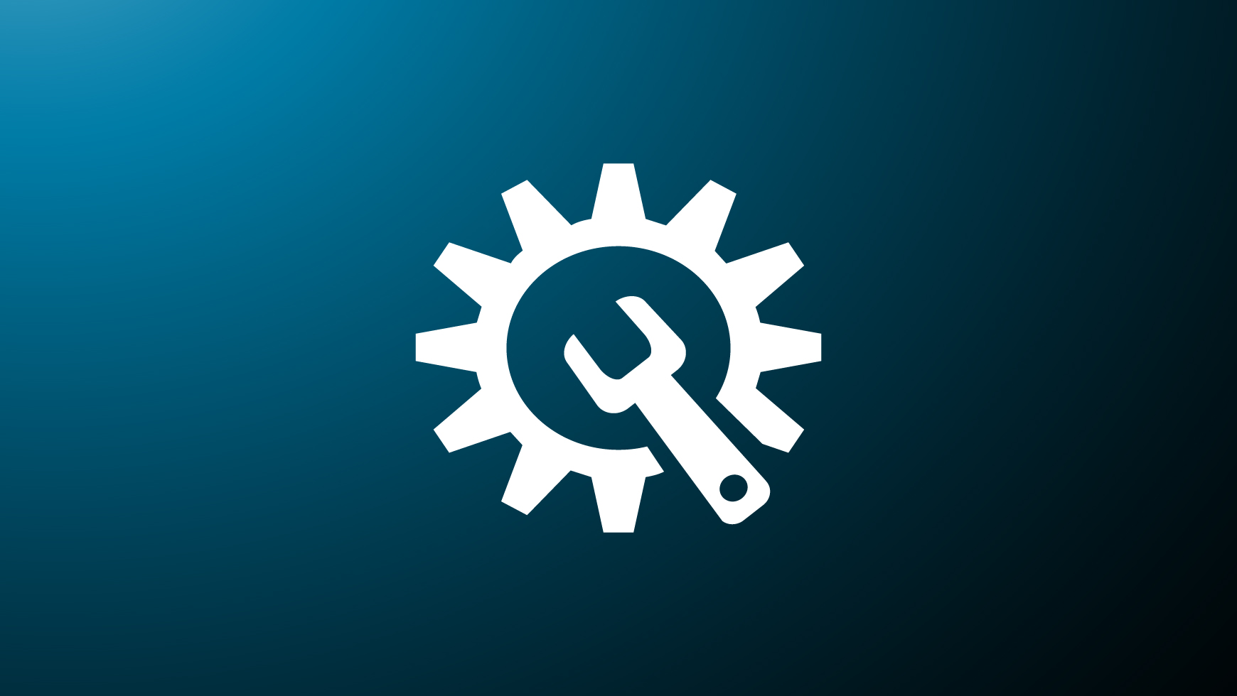 Icon of cogwheel and wrench