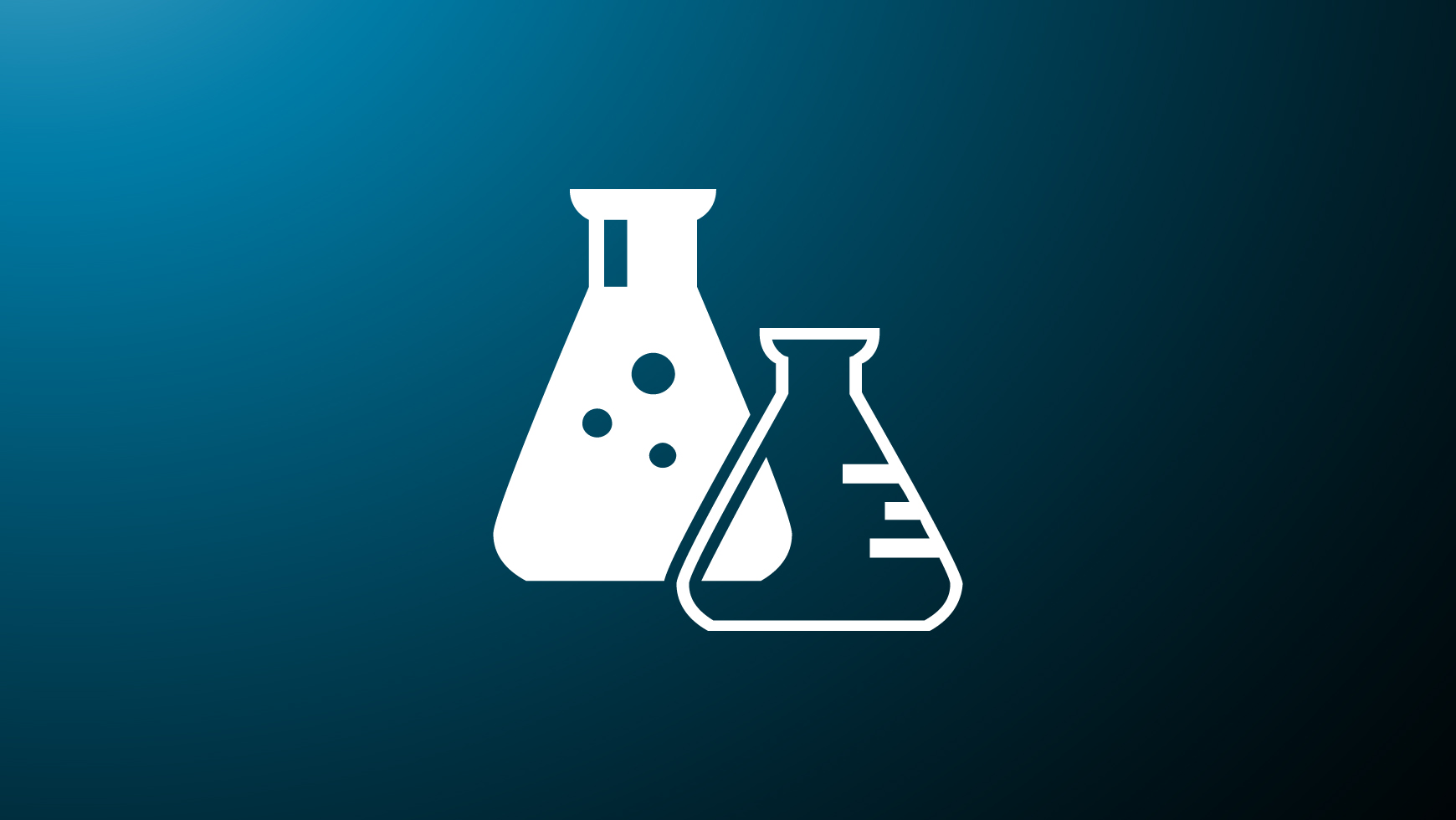 In-house research and development icons of laboratory glassware for research