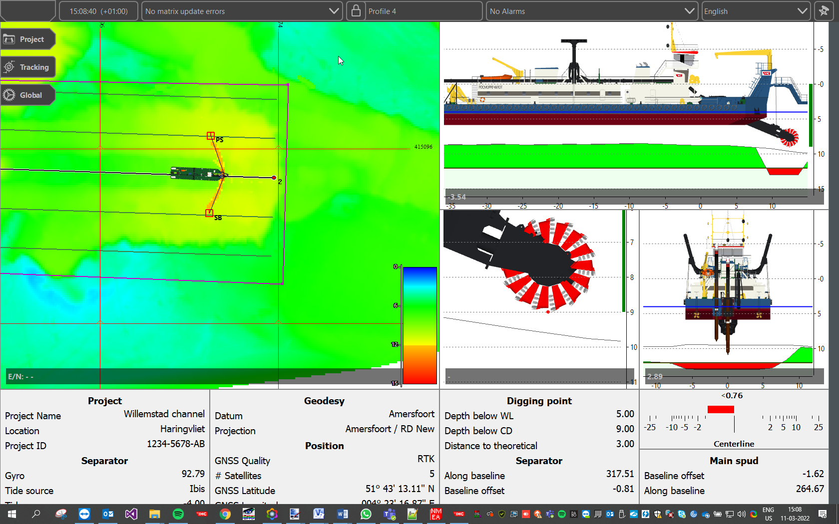 Dredge track presentation system express