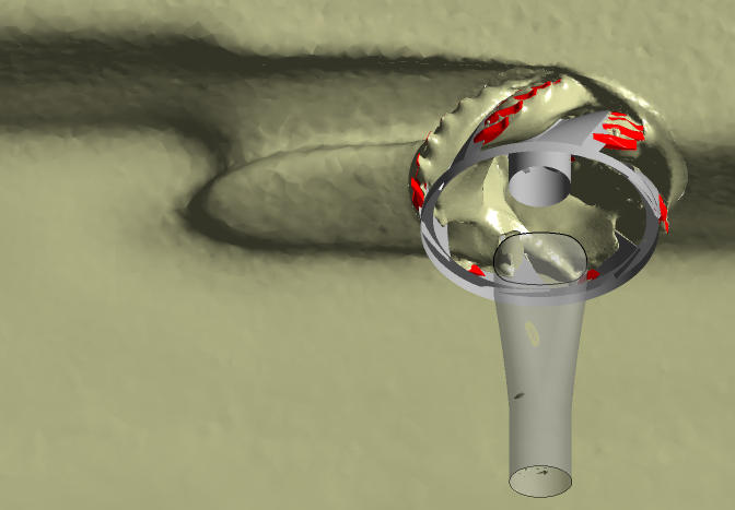 Top view cutter head operating in fine soil