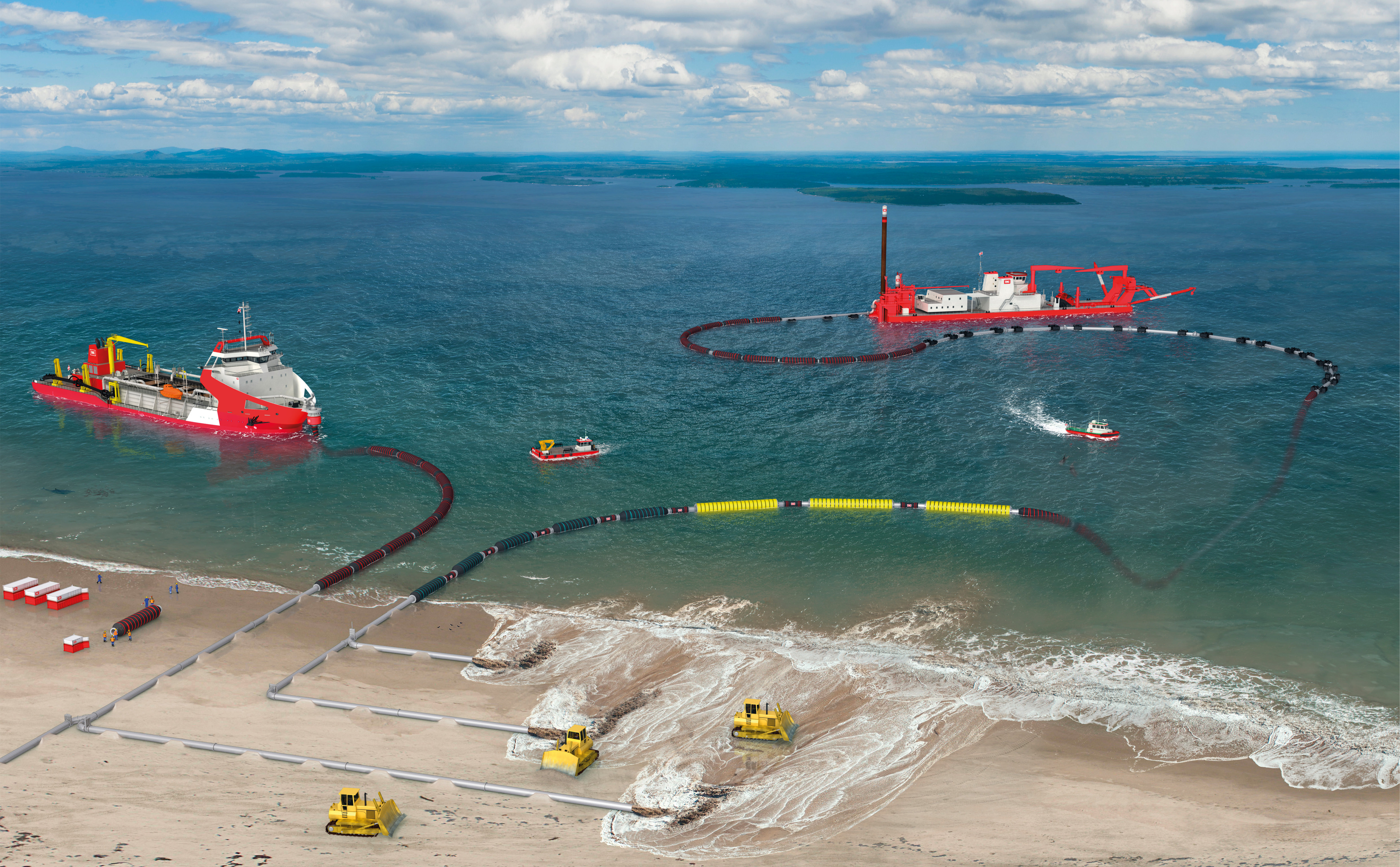 Floating discharge line assortiment