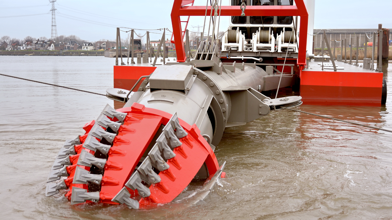 IHC Beaver 45 dredger with focus on cutter head