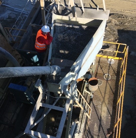 An IHC Mining test jig installed to test application as a hard rock pre-concentrator