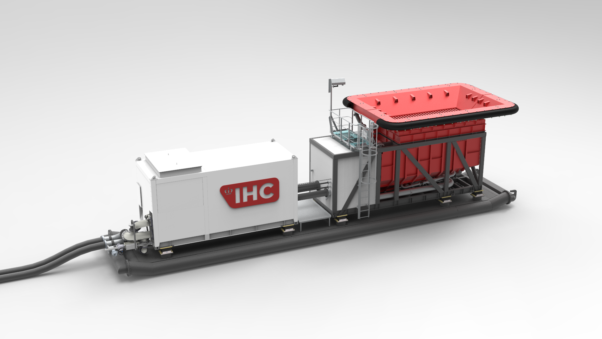 The TSU consists of a slurrification bin with tiltable screen and centrifugal slurry pump. Screen undersize is slurrified, assisted by a high pressure water system including jet pump. An integrated electric unit including automation & control is included.