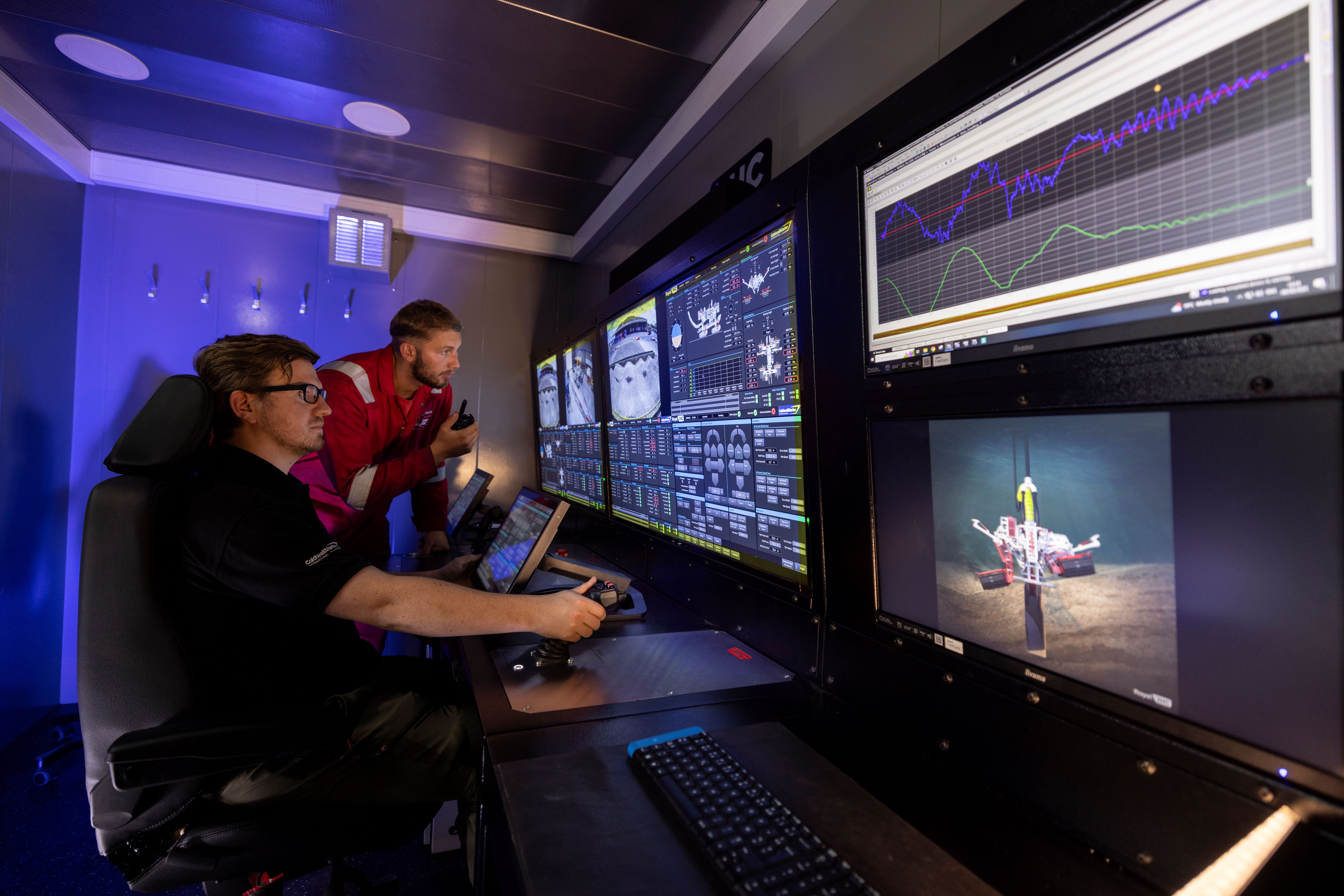 The control room of the Amphibious Hi-Traq® jetter