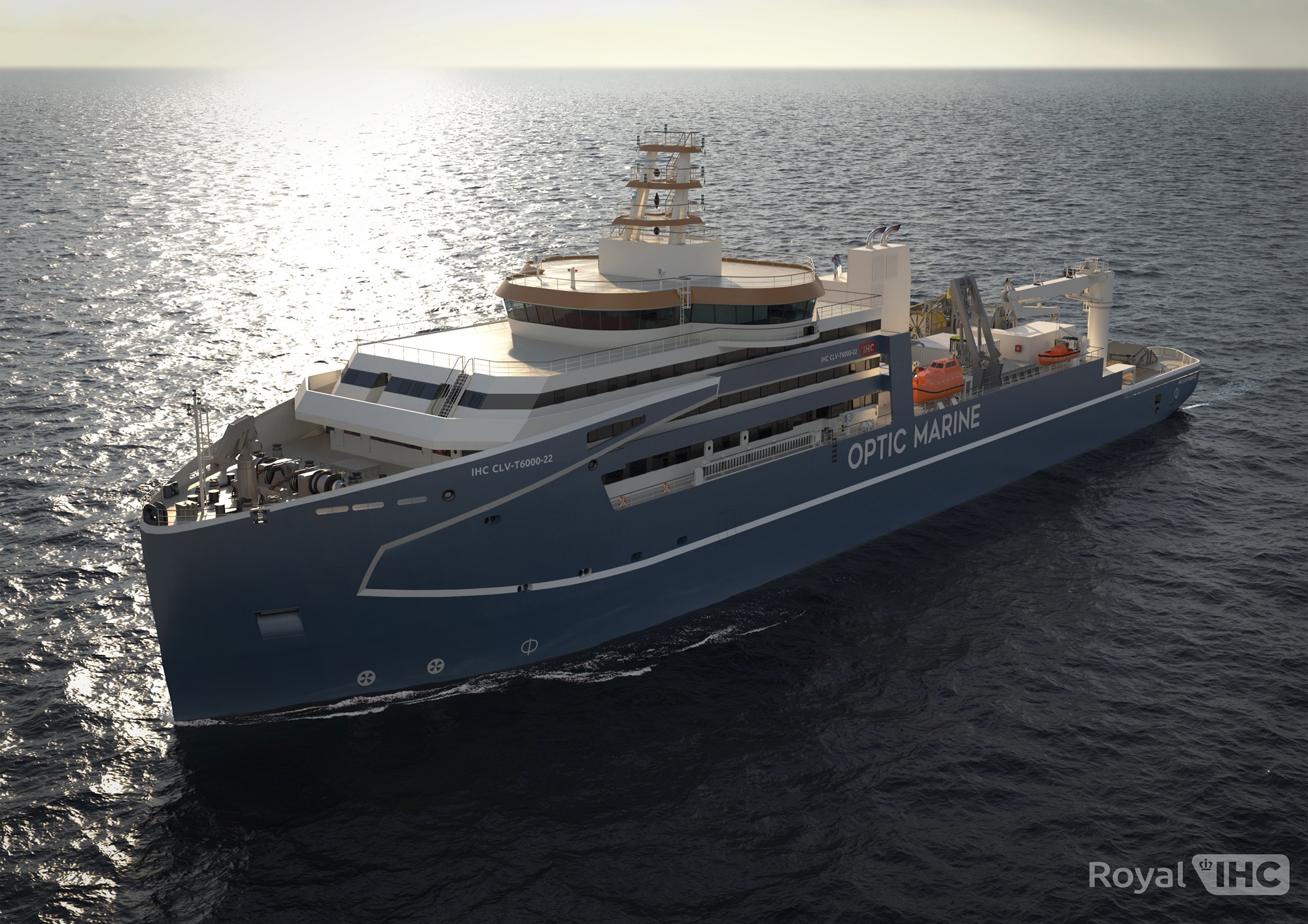 Fibre Optic cable lay vessel for OMS
