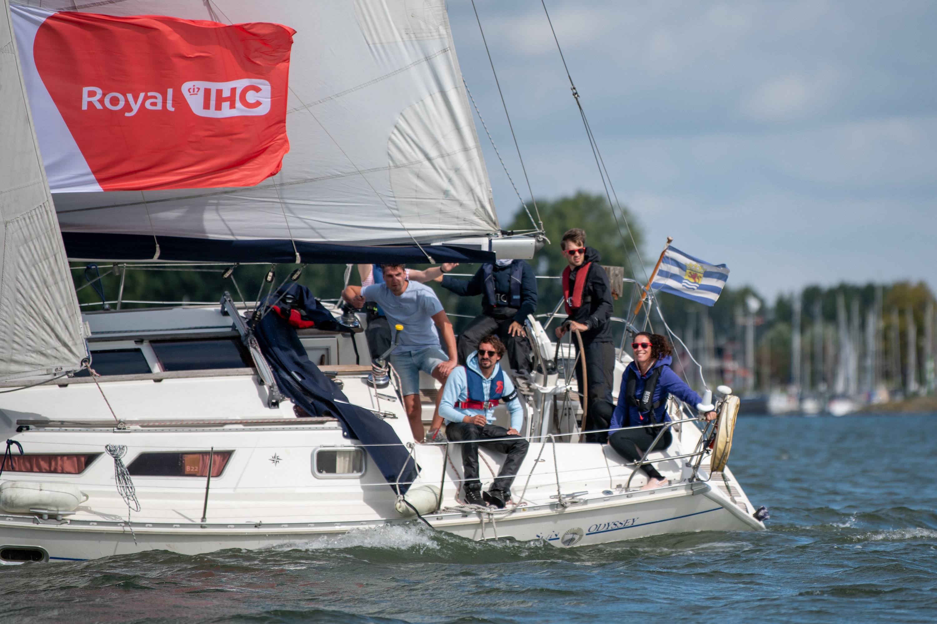 Sailing boat with crew
