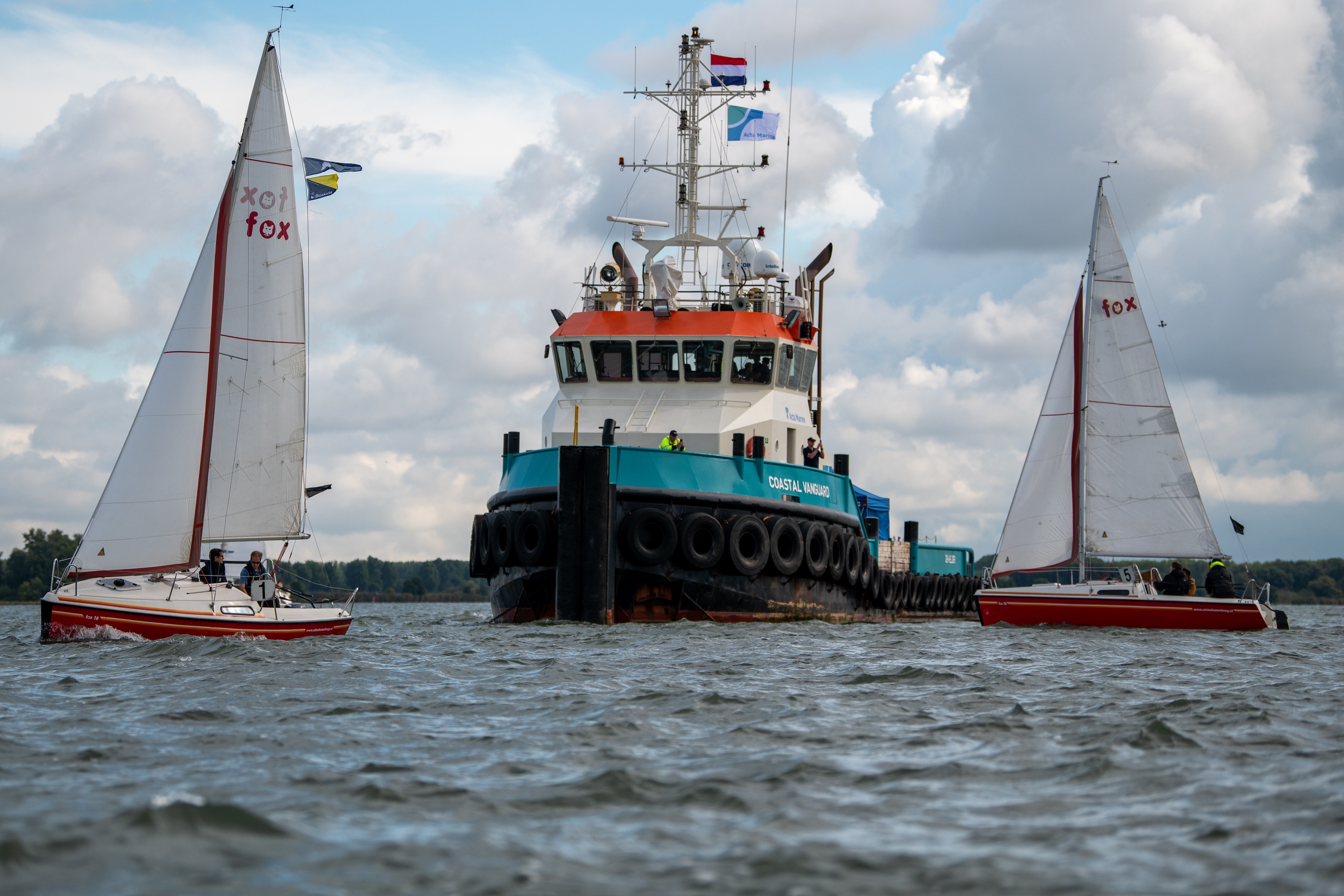 Sailing boat at start regatta